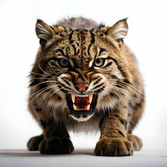 Fototapeta premium Portrait of a big cat on a white background. Isolate.