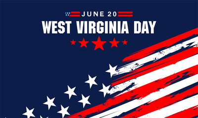 Happy West Virginia Day USA map banner. west Virginia day concept