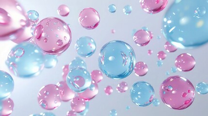 Pink and blu bubble background.