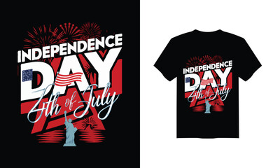 Fototapeta premium 4th of July USA independence day tshirt design, generated ai