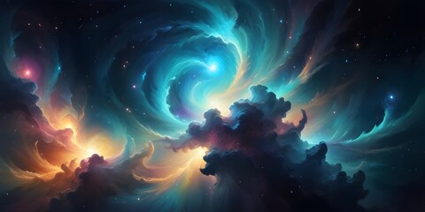 Colorful space galaxy cloud nebula. Stary night cosmos. Universe science astronomy. Supernova background wallpaper. 