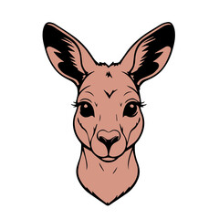 kangaroo head vector design logo 