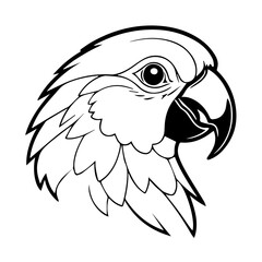 parrot head vector design logo 