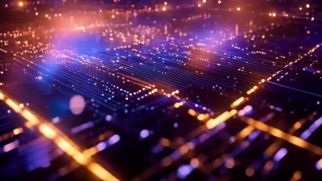 Abstract digital data stream visual. High-speed light particles. Cybersecurity and technology concept.4k JD