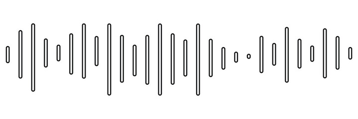 Pixel stereo waveform. Audio music sound wave. Audio spectrum. Equalizer, vibration, soundwave, voice on white background.