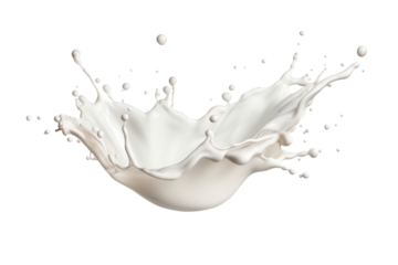 Milky Explosion: A Dance of Elegance on Transparent PNG Background.