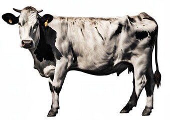 Indian Gir cow against a white background, ready to use.