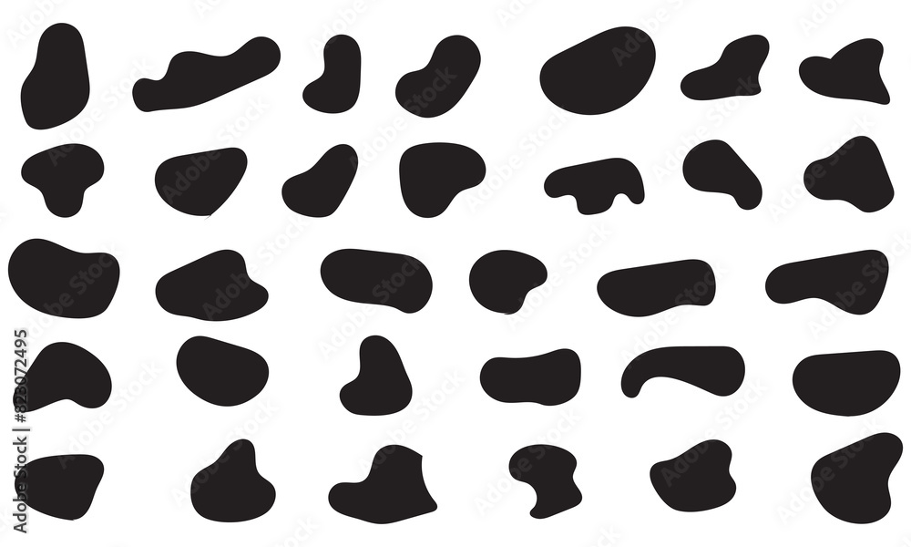 Poster blob shape organic, vector illustration set. collection from abstract forms for design and paint. li