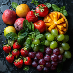 New Beginnings: Empty Canvas with Fresh Fruits and Natural Light