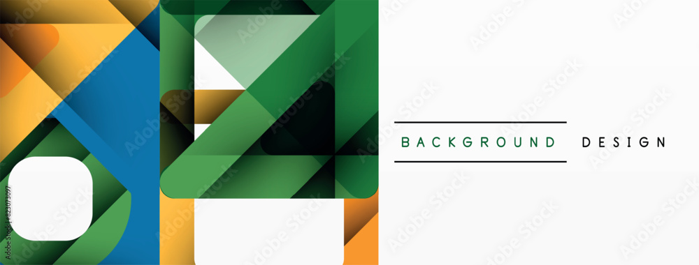 Poster A colorful geometric background features a white circle in the center, creating a striking visual contrast