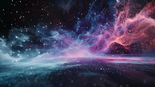 With each step particles collide and ricochet creating a dynamic and everchanging performance.