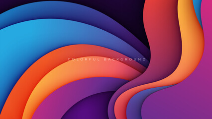 Abstract colorful wavy shape background dynamic shape design vector