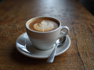 Fototapeta premium Cup of cappuccino Minimalist Indulgence Mono Cappuccino