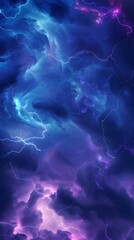Fototapeta premium abstract background with lightning, dark sky and clouds, smoke in the air, energy flow concept