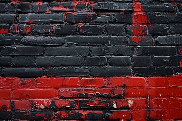a black and red brick wall