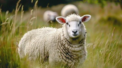 Fototapeta premium flock of sheep in the meadow, sacrificial animals for Eid al-Adha