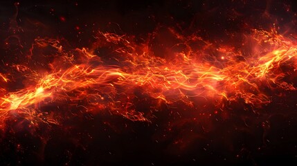 Fototapeta premium Abstract background with red lightning and orange electric energy