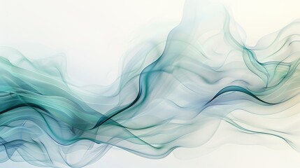 White background with subtle blue and green abstract shapes