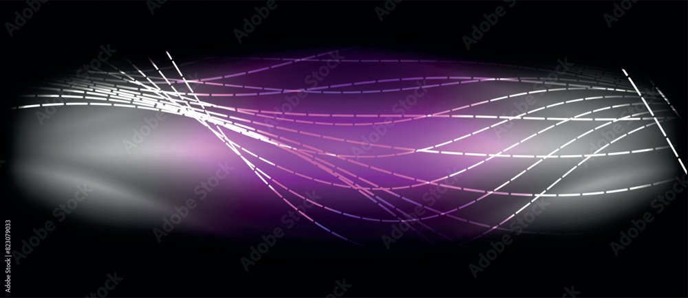Aufkleber a beautiful purple and white wave set against a striking black background, creating a mesmerizing vi