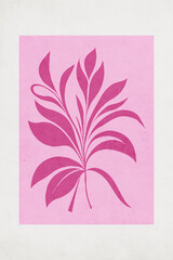 Fashionable illustration in vintage style. Pattern to print for wall decorations. Abstract botanical shapes. Generated by Ai