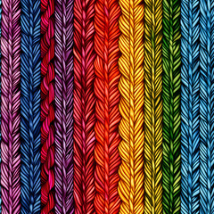 Rainbow Knitting Yarn Fabric Pattern