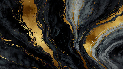 natural beauty through art in this film, where a dark watercolor base is beautifully contrasted with branching golden veins. Resembling the intricate patterns of marble,  liquid watercolor background