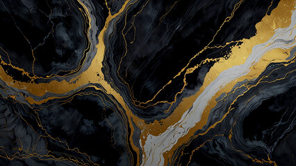 natural beauty through art in this film, where a dark watercolor base is beautifully contrasted with branching golden veins. Resembling the intricate patterns of marble,  liquid watercolor background