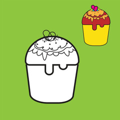 Muffin line art illustration for poster design related to cake shops or anything else that is more suitable