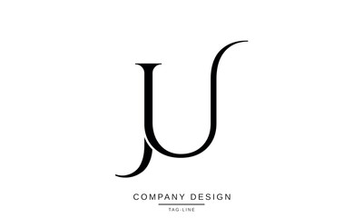 JU, UJ Abstract Letters Logo Monogram Design Font Icon Vector Initials Symbol