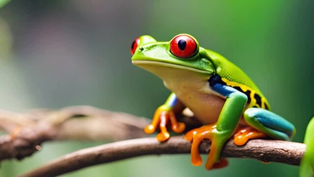 Red-eyed Tree Frog, Agalychnis callidryas, animal with big red eyes, in the nature habitat
