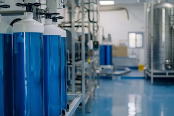 Fototapeta premium Water purification system in pharmaceutical factory water purification system in pharmaceutical factorywater purification system in pharmaceutical factory