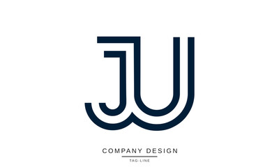 JU, UJ Abstract Letters Logo Monogram Design Font Icon Vector Initials Symbol