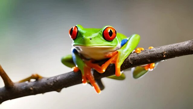 Red-eyed Tree Frog, Agalychnis callidryas, animal with big red eyes, in the nature habitat