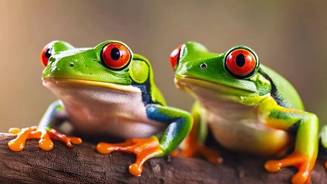 Red-eyed Tree Frog, Agalychnis callidryas, animal with big red eyes, in the nature habitat