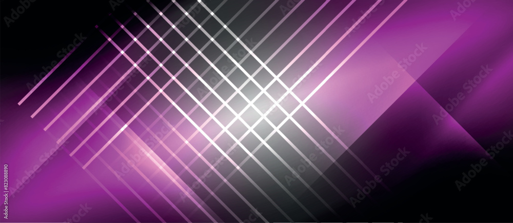 Aufkleber The image features vibrant glowing lines set against a striking purple and black background, showcasing a dynamic display of colors and patterns