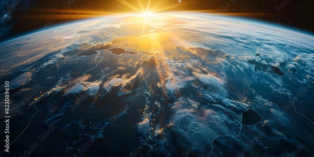Poster breathtaking celestial vista exploring the wonders of our fragile planet from the vast expanse of sp