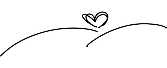 Heart. Abstract love symbol. Continuous line art drawing illustration.