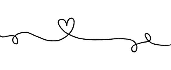 Heart. Abstract love symbol. Continuous line art drawing illustration.