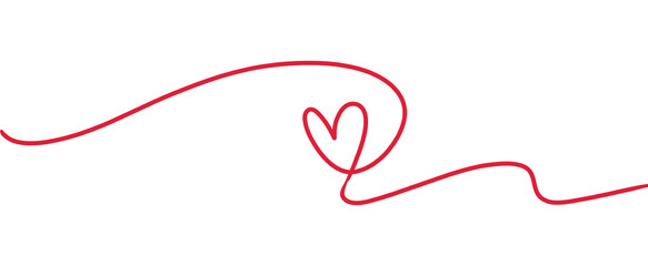 Heart. Abstract love symbol. Continuous line art drawing illustration.