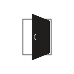 Flat door icon symbol vector Illustration.