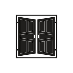 Door icon flat vector illustration.