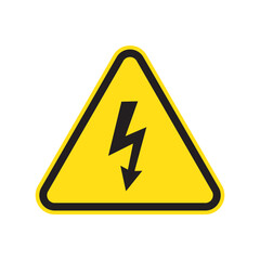 High voltage sign with lightning.