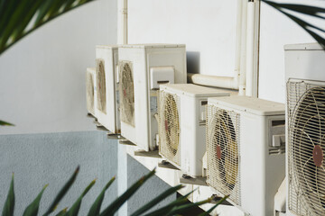 Air compressor on the building