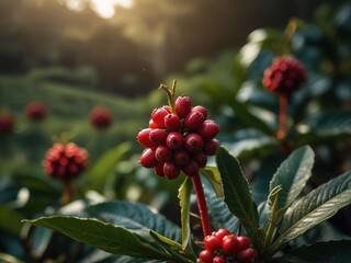 Obraz premium red berries on a branch