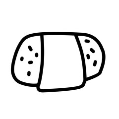 Outline set of asian sushi roll