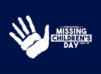 Obraz premium International Missing Children's Day. May 25. Hand print icon. Flat design vector.