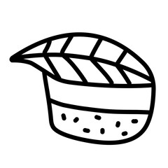 Outline set of asian sushi roll