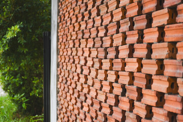 brick wall of industry building construction