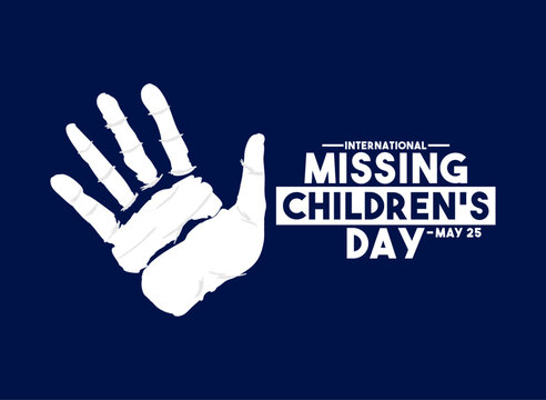 International Missing Children's Day. May 25. Hand print icon. Flat design vector.