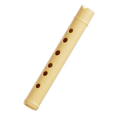 Fototapeta premium Suling Indonesian Traditional Instrument 3D Icon